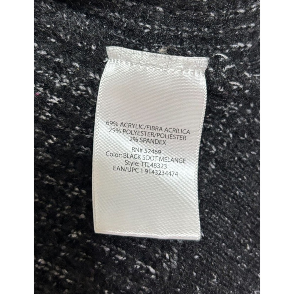 Chunky Open Cardigan Womens XXL (20) Black White Pockets Grandpa Dad Grunge - Picture 7 of 9